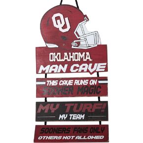 FOCO Oklahoma Sooners NCAA 2018 Helmet Mancave Sign