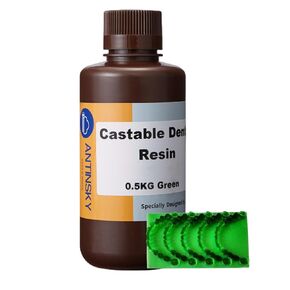 Castable Dental Resin for DLP LCD UV-Curing Resin 3D Printer 405nm Complete Combustion High Precision Wide Compatibility 0.5kg Green