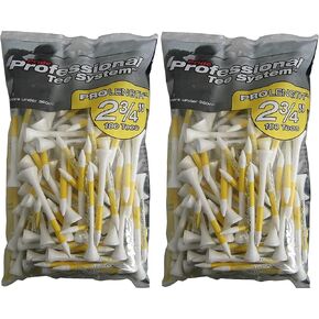Pride Professional Tee System Golf Pro Length 2 3/4" 100 t Wht/Yl (2-Pack)