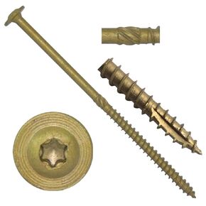 #17 x 6" Construction Lag Screw Exterior Coated Torx/Star Drive Heavy Duty Structural Lag Screw Far Superior to Common Lag Screws - Modified Truss Washer Head - 100 SCREW COUNT