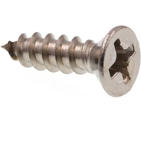 Prime-Line 9016187 Sheet Metal Screw, Self-Tapping, Flat Head Phillips, #6 X 1/2 in, Grade 18-8 Stainless Steel, Pack of 100