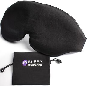 3D Sleep Mask - Light Blocking Silk Sleeping Mask for Men and Women with Deep Eye Socket, Eyelash Protector Sleep Mask - Premium Foam, Adjustable Eye Mask with Silky Pouch