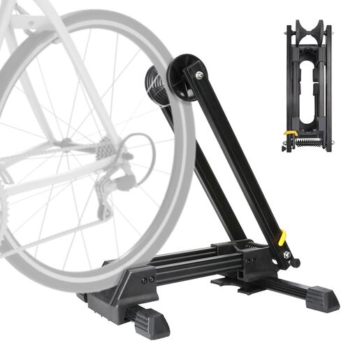 حامل حامل لوقوف السيارات من نوع أرضية الدراجة - حامل حامل للدراجة قابل للطي لتخزين المرآب الداخلي والخارجي - رف تخزين الدراجة المحمول لوقوف السيارات للدراجات الجبلية والطرق مقاس 26 بوصة - 29 بوصة in Kuwait