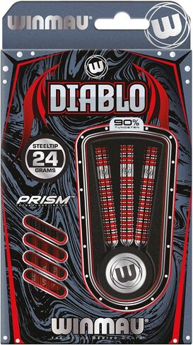 مجموعة سهام التنغستن الاحترافية بنسبة 90% من Winmau Diablo مع رحلات وسيقان (أعمدة) طرف فولاذي وطرف ناعم in Saudi Arabia