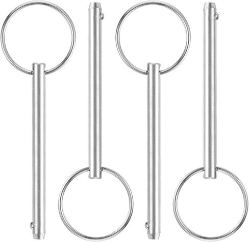 uxcell 4Pcs 6mmx60mm Quick Release Pins, Carbon Steel Marine Hardware for Marine Mountain Seat, Ship Outfitting, Shipbuilding, Silver in Saudi Arabia