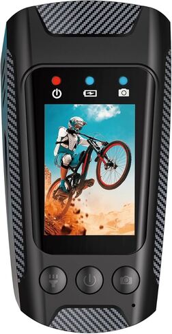 Bike Camera Action Camera Cycling Camera Recorder Vlogging Camera 4K 60fps EIS 20MP, Bicycle Video Camera Bike Light Electric Bike Horn 3 in 1, Sports Cameras w/32G Memory Card in Kuwait