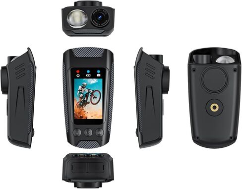 Bike Camera Action Camera Cycling Camera Recorder Vlogging Camera 4K 60fps EIS 20MP, Bicycle Video Camera Bike Light Electric Bike Horn 3 in 1, Sports Cameras w/32G Memory Card in Kuwait
