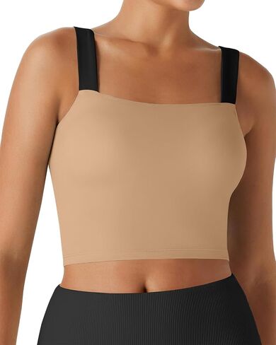 XUNYU Longline Sports Bras for Women-Square Neck Workout Tank Tops with Built in Bra Athletic Crop Yoga Shirts in Saudi Arabia