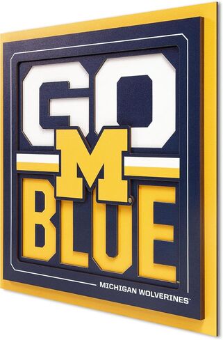 لوحة فنية جدارية ثلاثية الأبعاد من سلسلة شعار YouTheFan NCAA Michigan Wolverines in Saudi Arabia