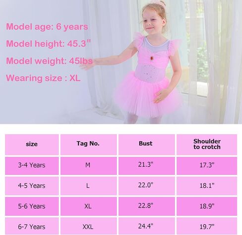 BAOHULU Ballet Leotards for Girls Toddler Dance Outfit Tutu Skirt Activewear B315_BlackOrange_L in Saudi Arabia
