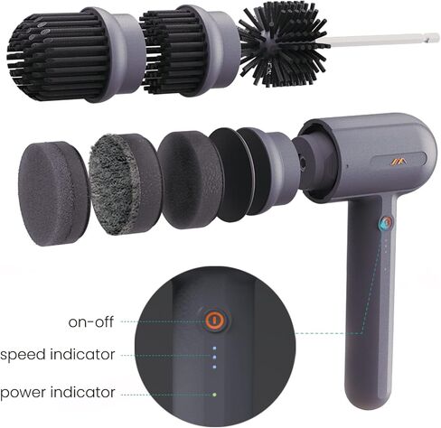 JIMIHOME Electric Cleaning Brush Electric Spin Scrubber with 3 Variable Brush Heads and 6 Pad Heads for Wall/Bathtub/Toilet/Window/Kitchen/Sink/Dish/Grout/Bathroom Cleaning Power Scrubber (X Set-H) in Saudi Arabia