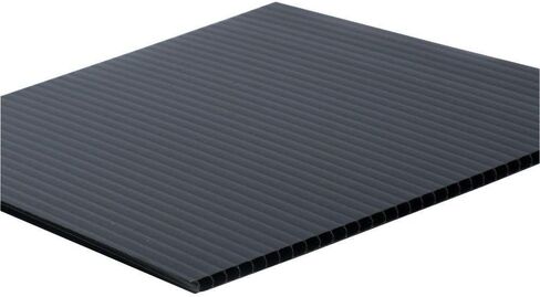 Falken Design COR-BK-4MM/1248 Coroplast Sign Board, Corrugated Fluted Plastic Sheet 4mm (0.157"), 12" x 48" - Black, Plastic in Saudi Arabia