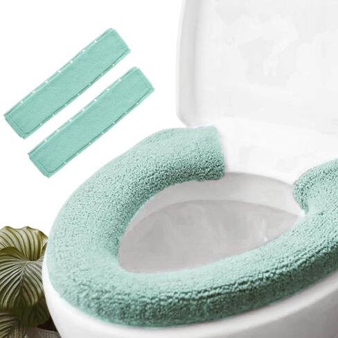 2pcs Toilet-seat cushion Warmer Cover – Toilet seat cover Pads plush warm thick Bathroom Warmer 2pcs Gray in Saudi Arabia