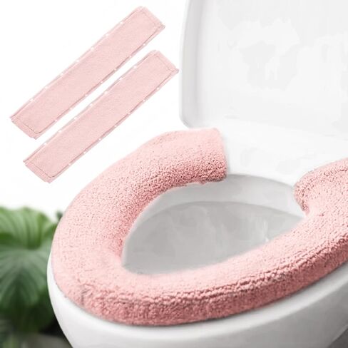 2pcs Toilet-seat cushion Warmer Cover – Toilet seat cover Pads plush warm thick Bathroom Warmer 2pcs Gray in Saudi Arabia