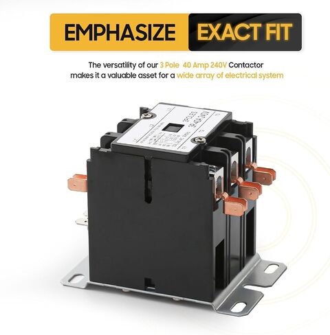 Seentech Heavy-Duty 3-Pole 40 Amp Contactor with 240 VAC Coil – Perfect for Relays, Air Conditioners, Heat Pumps, and Refrigeration Systems in Saudi Arabia