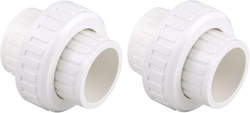 3/4" PVC Union Coupling Pipe Fitting (Socket x Socket) PVC Adapter Schedule 40, EPDM O-Ring, White 2 Pack in Saudi Arabia