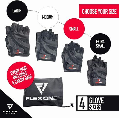 FlexOne® Fitness exercise, cross fit, weightlifting gloves for Men, Women and Teens with Pull Tabs. Snug fit leather stretches and forms to The hand for great feel. Great for Gym/Home Workouts. in Saudi Arabia