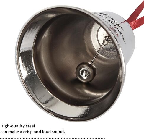 Christmas Bell, Gifts for Family, Silver Bells Christmas Decorations, 2023 Bell Ornaments for Christmas Tree, Xmas Tree Carving Christmas Bells with Ribbon & Gift Box in Saudi Arabia