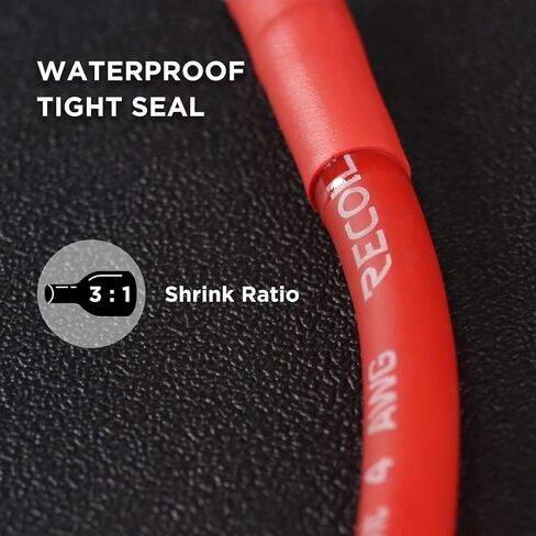 مجموعة متنوعة من أنابيب الانكماش الحراري المقاومة للماء من Recoil HSK200، 200 قطعة، نسبة انكماش 3:1، أنابيب مزدوجة الجدار، مبطنة بمادة لاصقة، 6 أحجام، ألوان حمراء وسوداء in Kuwait
