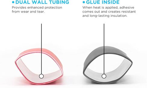 مجموعة متنوعة من أنابيب الانكماش الحراري المقاومة للماء من Recoil HSK200، 200 قطعة، نسبة انكماش 3:1، أنابيب مزدوجة الجدار، مبطنة بمادة لاصقة، 6 أحجام، ألوان حمراء وسوداء in Kuwait