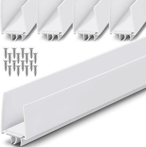 4 Pcs 36 Inch Adjustable Door Sweep for Door Bottom 1 to 1-2/5In Wide Storm Door Sweep Replacement Under Door Draft Stopper Weather Stripping Door Seal Bottom Door Threshold Seal, White in Kuwait