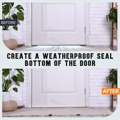 4 Pcs 36 Inch Adjustable Door Sweep for Door Bottom 1 to 1-2/5In Wide Storm Door Sweep Replacement Under Door Draft Stopper Weather Stripping Door Seal Bottom Door Threshold Seal, White in Kuwait