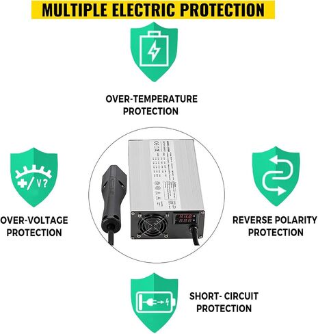 VEVOR Golf Cart Battery Charger 36V Club Car Charger 18A Golf Cart Electric Charger Splayed Plug/LED Club Car Battery Charger Aluminum Shell Power Wise Golf Cart Battery Charger for Ez Go Yamaha in Saudi Arabia