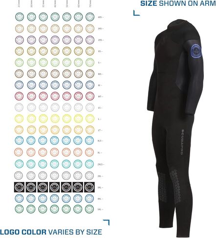 بدلة غطس SCUBAPRO Oneflex Steamer للرجال، 3 مم، سحاب خلفي، X-Foam Neoprene، M in Saudi Arabia