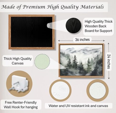 Induslyfe Framed Wall Art Decor Classical Oil Painting Canvas Prints Landscape Wall Art Cloud and Pine in Winter Snow Sage Green Vintage Wall Art for Home Bathroom Living Room Kitchen 24x36in in Saudi Arabia