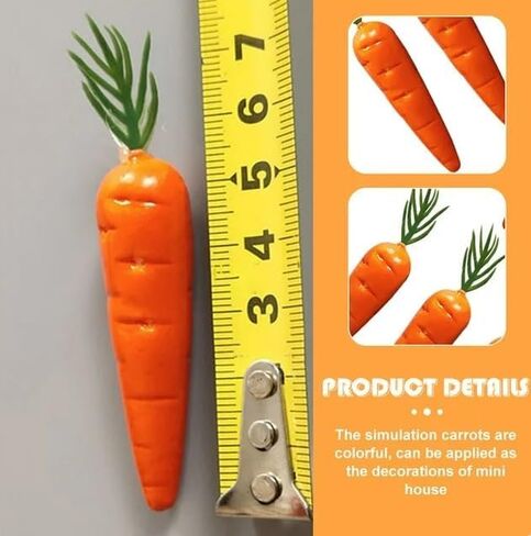 20 قطعة من الجزر الاصطناعي الصغير النابض بالحياة، خضروات اصطناعية لعيد الفصح لتزيين الحرف اليدوية، والنباتات والزهور الاصطناعية، والخضروات الاصطناعية، ومنتجات ديكور المنزل in Kuwait