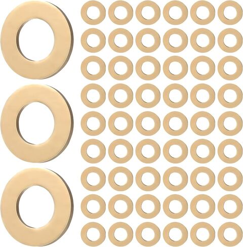Gadpiparty 100 Pcs Golden Brass Washers Washer Seal Tool Thickness Hardware Tool Round Seal Gasket Flat Washers Sealing Crush Washers Flat Rings, 0.59 inches in Saudi Arabia