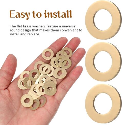 Gadpiparty 100 Pcs Golden Brass Washers Washer Seal Tool Thickness Hardware Tool Round Seal Gasket Flat Washers Sealing Crush Washers Flat Rings, 0.59 inches in Saudi Arabia