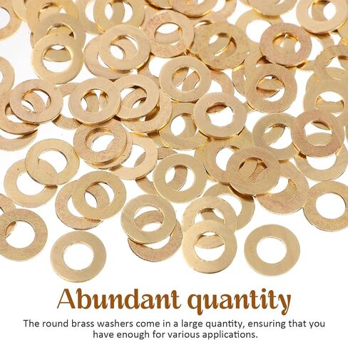 Gadpiparty 100 Pcs Golden Brass Washers Washer Seal Tool Thickness Hardware Tool Round Seal Gasket Flat Washers Sealing Crush Washers Flat Rings, 0.59 inches in Saudi Arabia