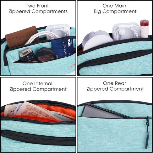 Large Men Fanny Packs for Women with 5-Zipper Pockets, Waist Bag Pack for Running Sport Workout Traveling, Pink in Saudi Arabia