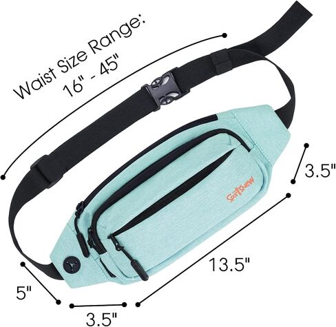 Large Men Fanny Packs for Women with 5-Zipper Pockets, Waist Bag Pack for Running Sport Workout Traveling, Pink in Saudi Arabia