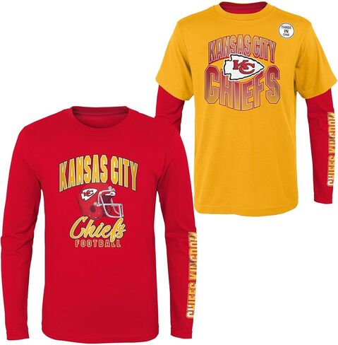NFL Boys Youth 8-20 Game Day Team Color 3 Pack T-Shirt and Long Sleeve Combo Shirt Set in Saudi Arabia