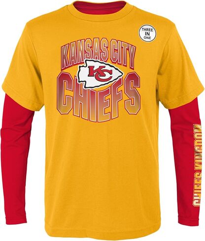 NFL Boys Youth 8-20 Game Day Team Color 3 Pack T-Shirt and Long Sleeve Combo Shirt Set in Saudi Arabia