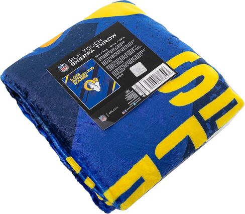 Northwest NFL Los Angeles LA Rams Velocity Sherpa Silk Touch Throw Blanket, Team Colors, 50" x 60" in Saudi Arabia