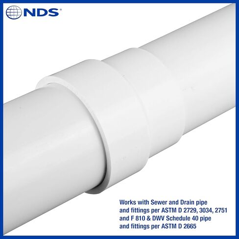 محول NDS 3P15 PVC، 3 بوصة، لوصلات DWV/SCH40 Hub X S&D Hub Solvent-Weld، للاستخدام مع DWV/SCH40 3 بوصة وأنابيب الصرف الصحي والصرف الصحي، أبيض in Kuwait
