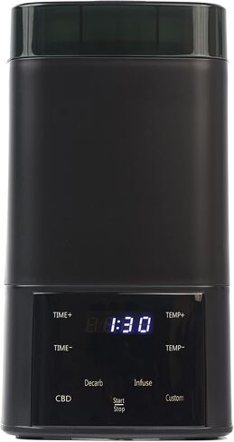 سديم تعزيز مزيل الكربوكسيل النباتي | مصفاة الزيوت والزبدة العشبية | تنشيط عشبي، تشغيل بسيط، يتضمن حاوية خالية من الفوضى وتصميم غطاء محدث | مثالية للحلويات المملوءة | تعزيز الأسود in Kuwait