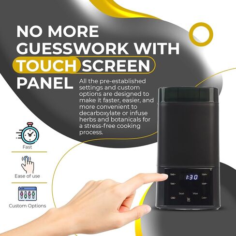 سديم تعزيز مزيل الكربوكسيل النباتي | مصفاة الزيوت والزبدة العشبية | تنشيط عشبي، تشغيل بسيط، يتضمن حاوية خالية من الفوضى وتصميم غطاء محدث | مثالية للحلويات المملوءة | تعزيز الأسود in Kuwait