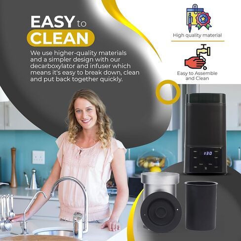 سديم تعزيز مزيل الكربوكسيل النباتي | مصفاة الزيوت والزبدة العشبية | تنشيط عشبي، تشغيل بسيط، يتضمن حاوية خالية من الفوضى وتصميم غطاء محدث | مثالية للحلويات المملوءة | تعزيز الأسود in Kuwait