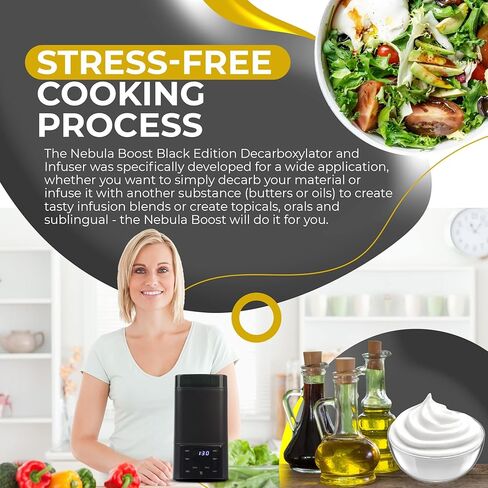 سديم تعزيز مزيل الكربوكسيل النباتي | مصفاة الزيوت والزبدة العشبية | تنشيط عشبي، تشغيل بسيط، يتضمن حاوية خالية من الفوضى وتصميم غطاء محدث | مثالية للحلويات المملوءة | تعزيز الأسود in Kuwait