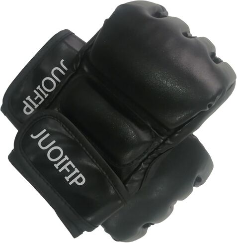 قفازات ملاكمة MMA، قفازات ثقيلة لتدريب القتال نصف إصبع مع المزيد من الحشو، قفاز ملاكمة من الجلد الصناعي لتدريب MMA UFC كيك بوكسينغ الملاكمة التايلاندية للرجال والنساء in Kuwait