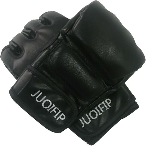 قفازات ملاكمة MMA، قفازات ثقيلة لتدريب القتال نصف إصبع مع المزيد من الحشو، قفاز ملاكمة من الجلد الصناعي لتدريب MMA UFC كيك بوكسينغ الملاكمة التايلاندية للرجال والنساء in Kuwait