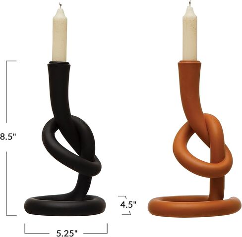 Bloomingville Resin Twisted Taper Holder, 2 Colors,5" L x 5" W x 9" H in Saudi Arabia