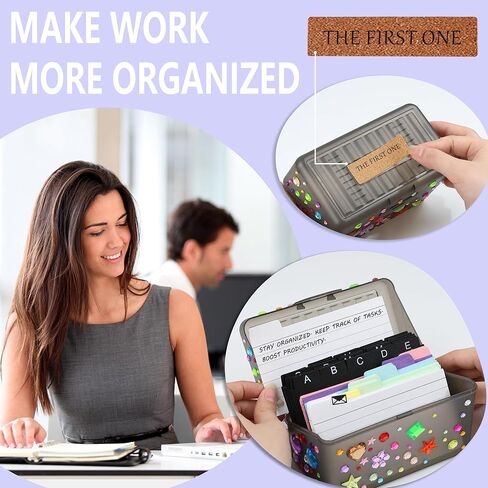 مجموعة حامل بطاقات الفهرس 3 × 5 - منظم بطاقات الفهرس، منظم بطاقات العمل، صندوق وصفات بطاقات الفهرسة مع مجموعة فواصل تتضمن ملصقات متنوعة، ملصقات، حلقات كبس، وفواصل بطاقات الفهرس (204 حزمة) in Kuwait