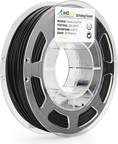 AMOLEN PLA Filament,1.75mm 3D Printer Filament, Conductive Black Printing Filament PLA Dimensional Accuracy +/- 0.02 mm, Fit Most FDM Printer (Conductive Black) in Saudi Arabia