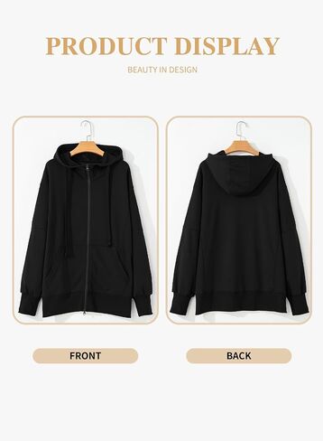 Eytino Women Plus Size Sweatshirts Long Sleeve Zip Up Oversized Casual Hoodies Jackets 2024 Fashion Fall Outfits(1X-5X) in Saudi Arabia