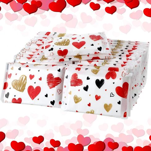 Eaasty 25 Packs Valentine's Day Pocket Pack Travel Size Facial Tissues 3 Ply Paper Wedding Tissues for Guests, Mini Tissues Packs for Travel Wedding Party Favors in Saudi Arabia